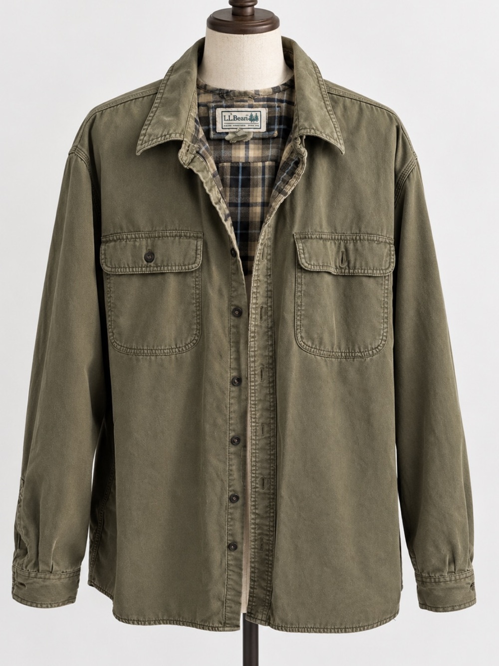 L.L. Bean Men's Olive Green Button-Front Jacket